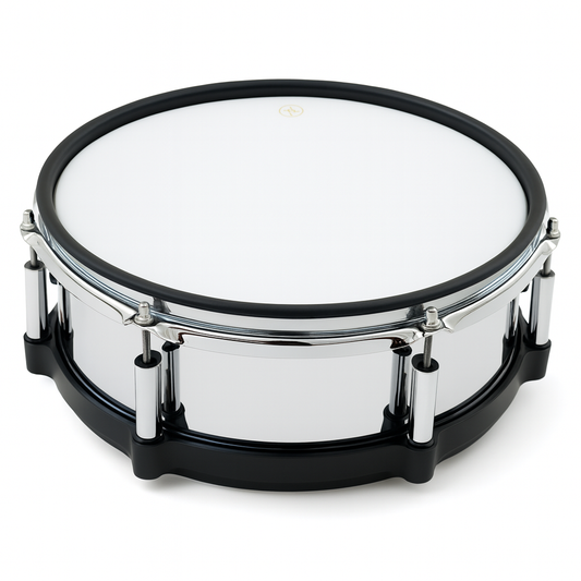 Snare drum with white head on a white background