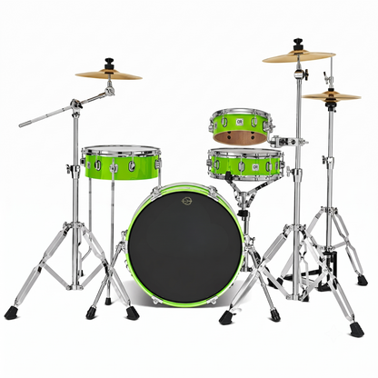 Bright Star Green portable drum set Rabbit Route Kit TDB-270, features a sleek design and sturdy hardware for drummers on the go.