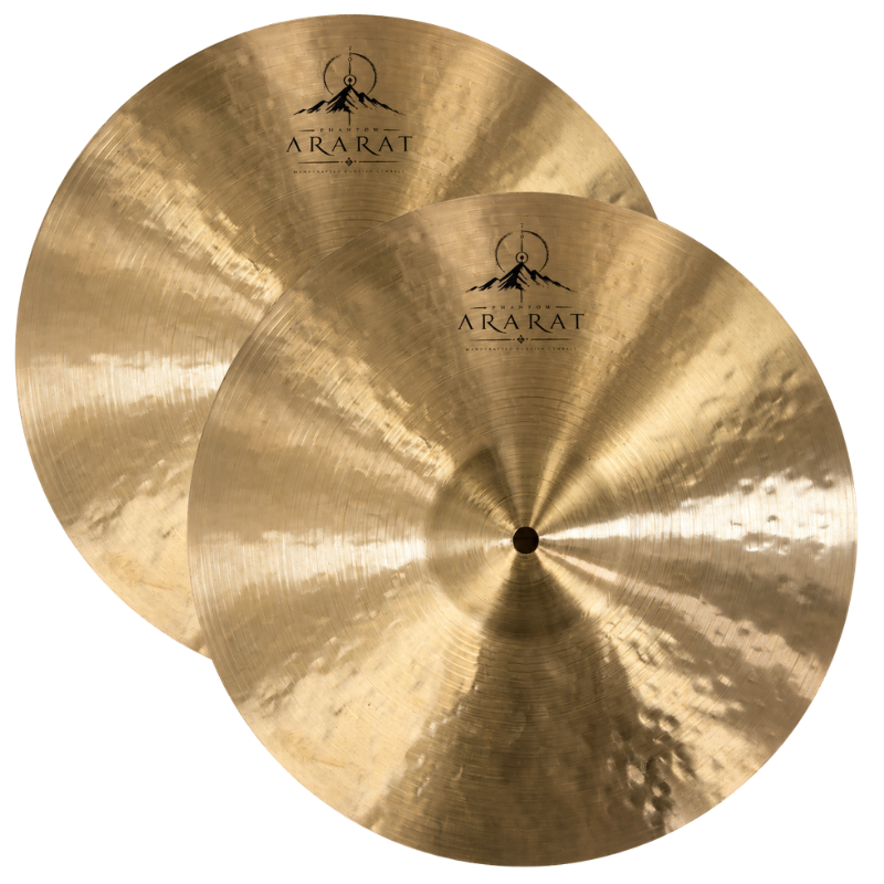 Two gold cymbals with 'Ararat' branding on a white background