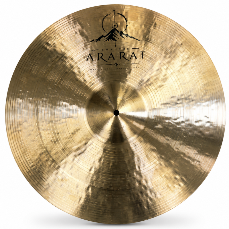 Gold cymbal with 'Ararat' branding on a white background