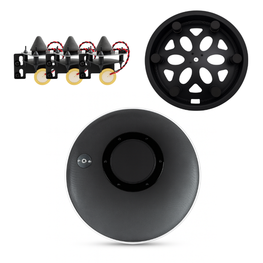 A2E Acoustic-to-Electronic Drum Conversion Kit – Bass Trigger + Tom Cones + 6-Trigger Snare Plate components including triggers and snare plate.