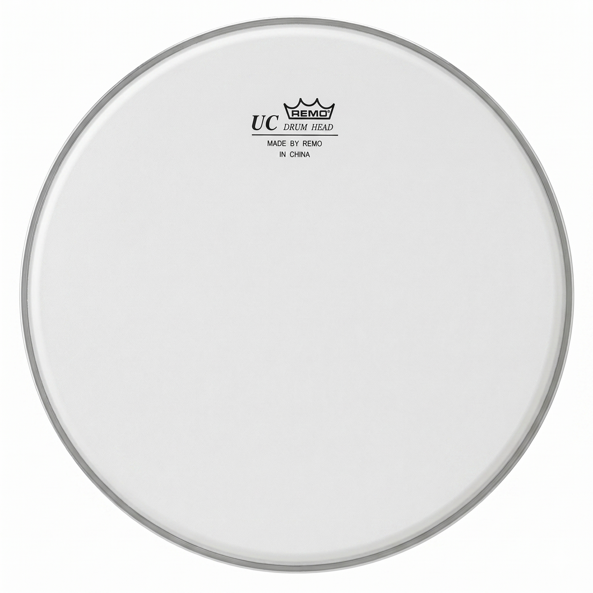 White drum head with Remo logo on a white background